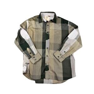 Men’s Raider Authentic Plaid Long-Sleeve Shirt XL Slimmer Fit Elbow Patches Exc